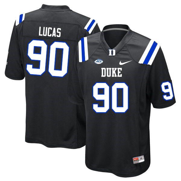 Men #90 Terrell Lucas Duke Blue Devils College Football Jerseys Sale-Black - Click Image to Close